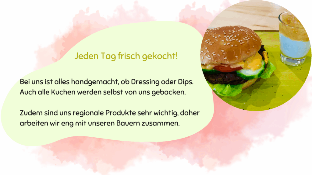 Erklärung, dass jeden Tag frisch gekocht wird